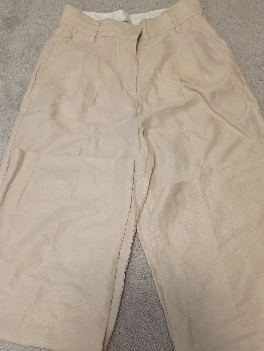 Aritzia WILFRED Pleated Dress LINEN Pants - Wide Leg Fit